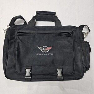 Corvette Laptop Organizer Messenger Bag Black Computer Carry Case